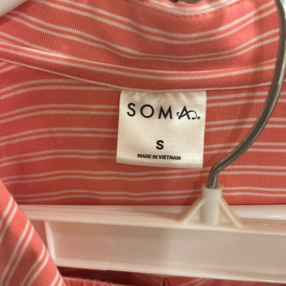 NWT Soma Pajama Set.  Color is pink/peachy blend. Size small.  Really cute